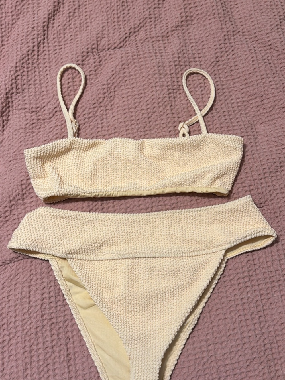 Show Me Your Mumu Textured Yellow Bikini Set
